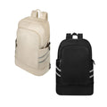 Mochila deportiva promocional personalizada con compartimento para calzado y bolsillo impermeable para ropa húmeda.
