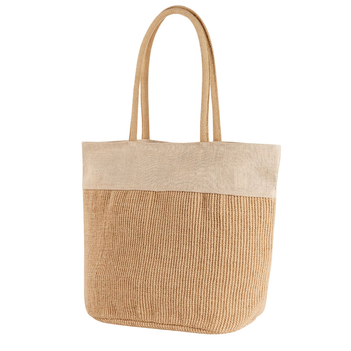 Bolsa ecológica personalizada de yute y algodón con cierre, asas de algodón y amplio espacio para promociones empresariales.