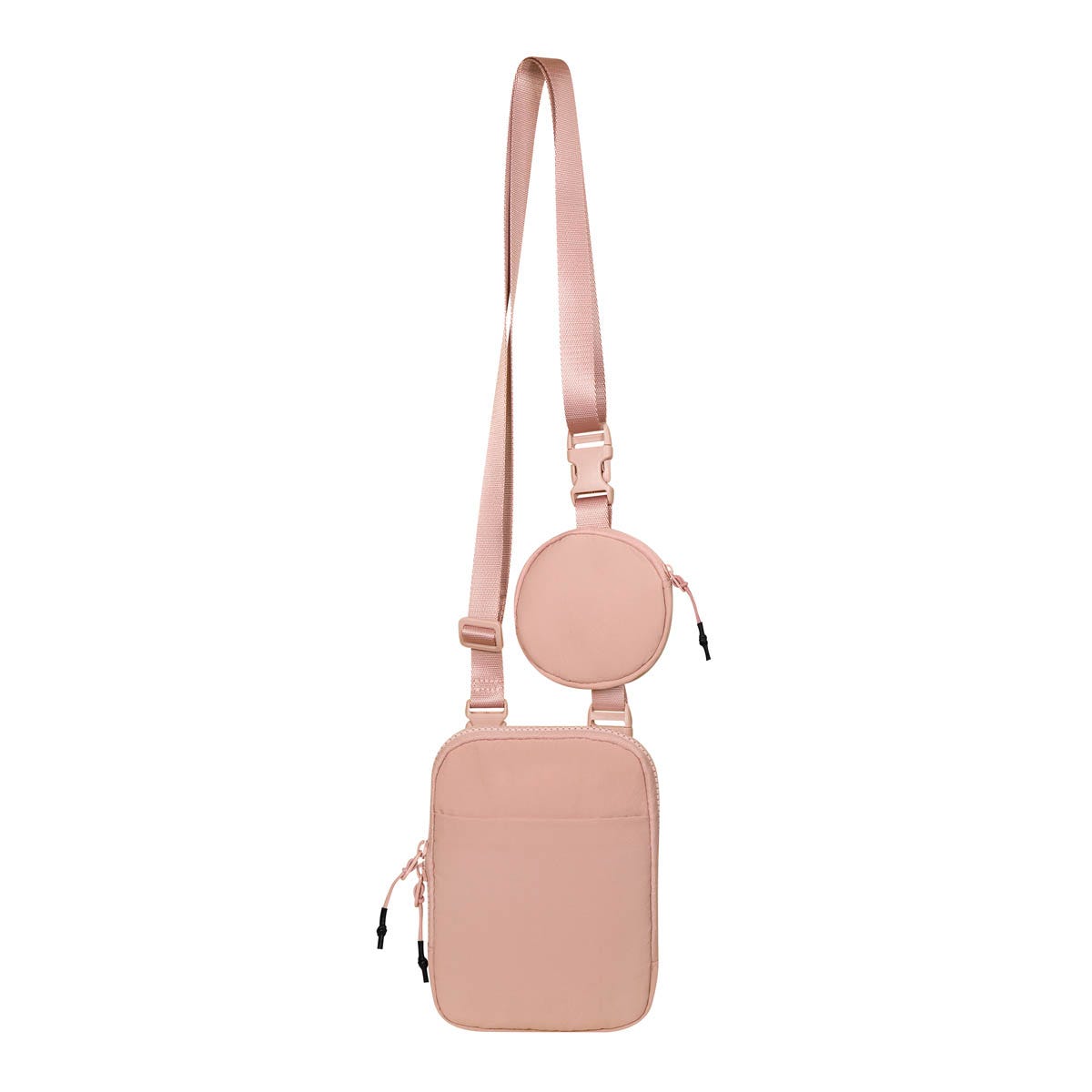 Bolso crossbody de viaje personalizado con compartimentos, correa ajustable y monedero para empresas.