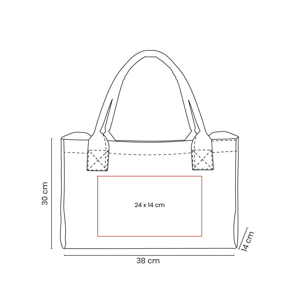 Bolsa promocional personalizada de poliéster con fuelle, asas reforzadas y bolsillo interno para eventos corporativos.