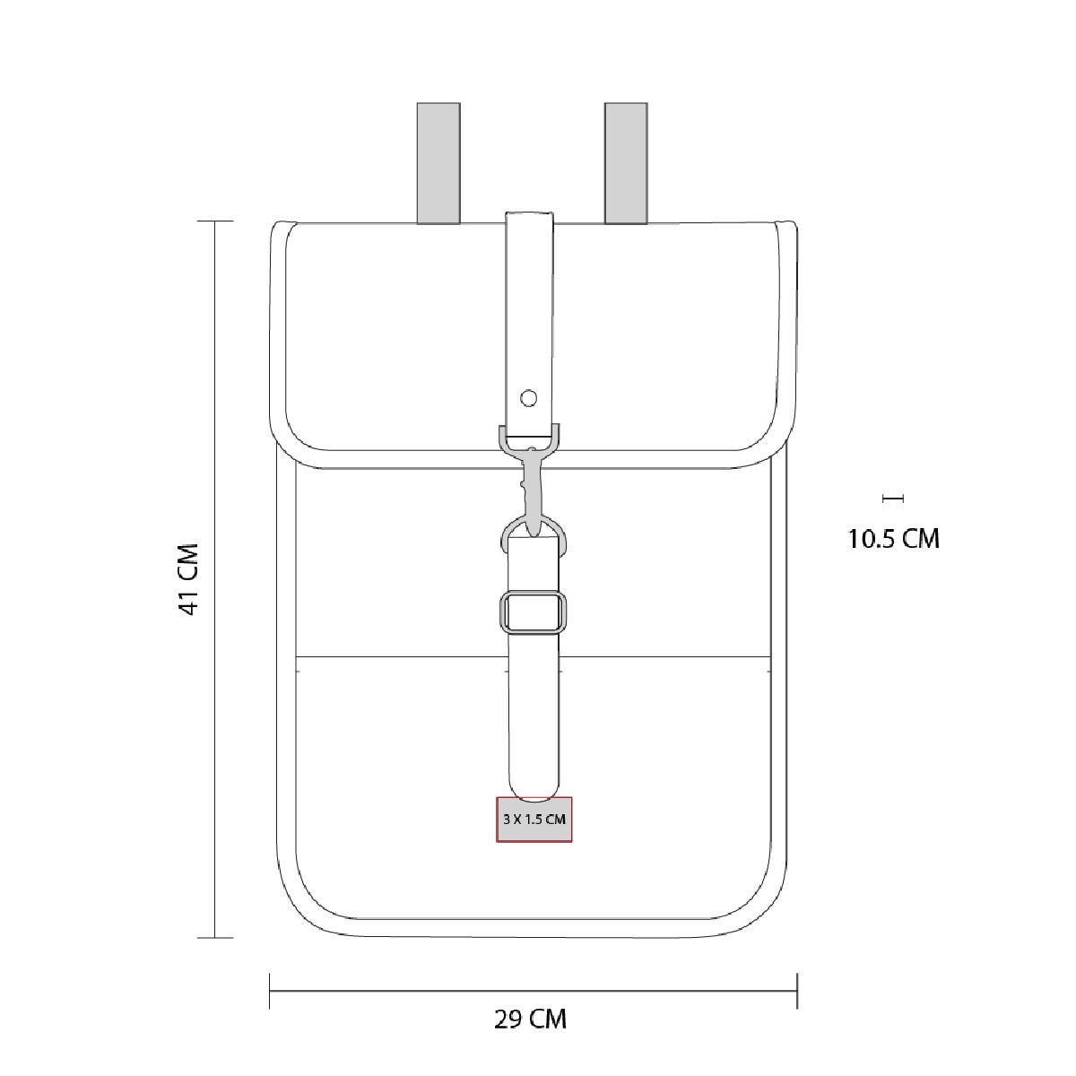 Mochila ejecutiva personalizada de curpiel con placa metálica para grabado láser y compartimento para laptop de 14 pulgadas.