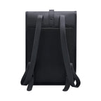 Mochila ejecutiva personalizada de curpiel con placa metálica para grabado láser y compartimento para laptop de 14 pulgadas.
