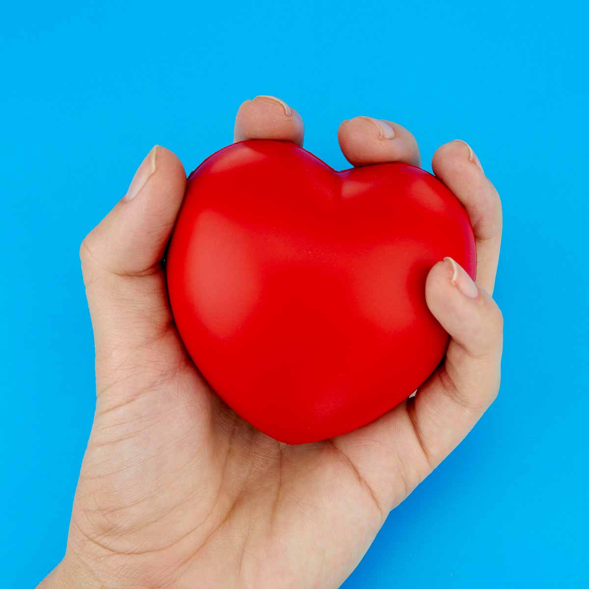 Anti-stress promocional con forma de corazón personalizado para empresas y campañas corporativas.
