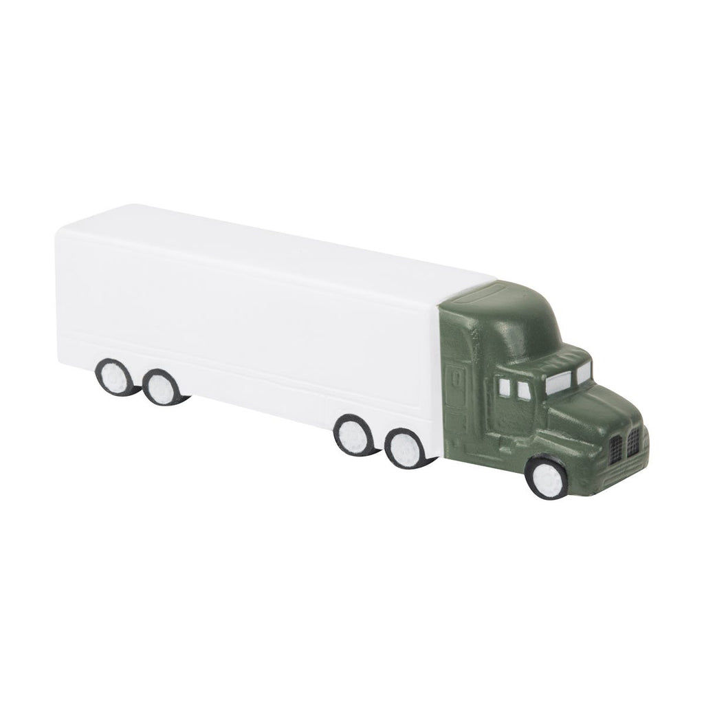 Anti-stress promocional con figura de tráiler personalizado para empresas de transporte y logística.