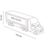Anti-stress promocional con figura de tráiler personalizado para empresas de transporte y logística.