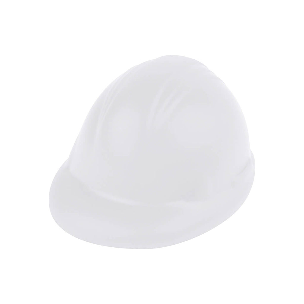 Anti-stress promocional con forma de casco personalizado para empresas de construcción e industria.