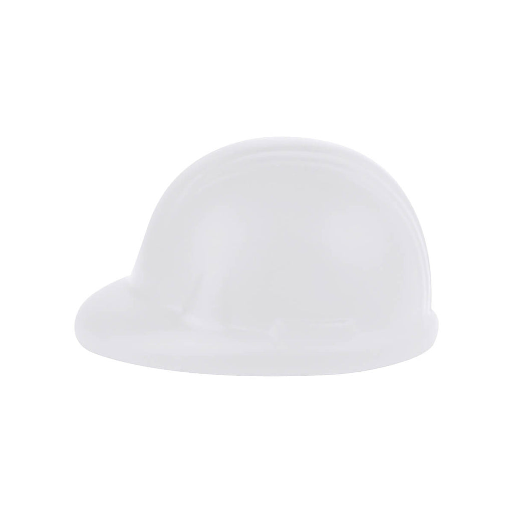 Anti-stress promocional con forma de casco personalizado para empresas de construcción e industria.