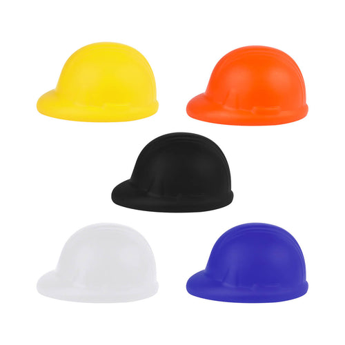 Anti-stress promocional con forma de casco personalizado para empresas de construcción e industria.