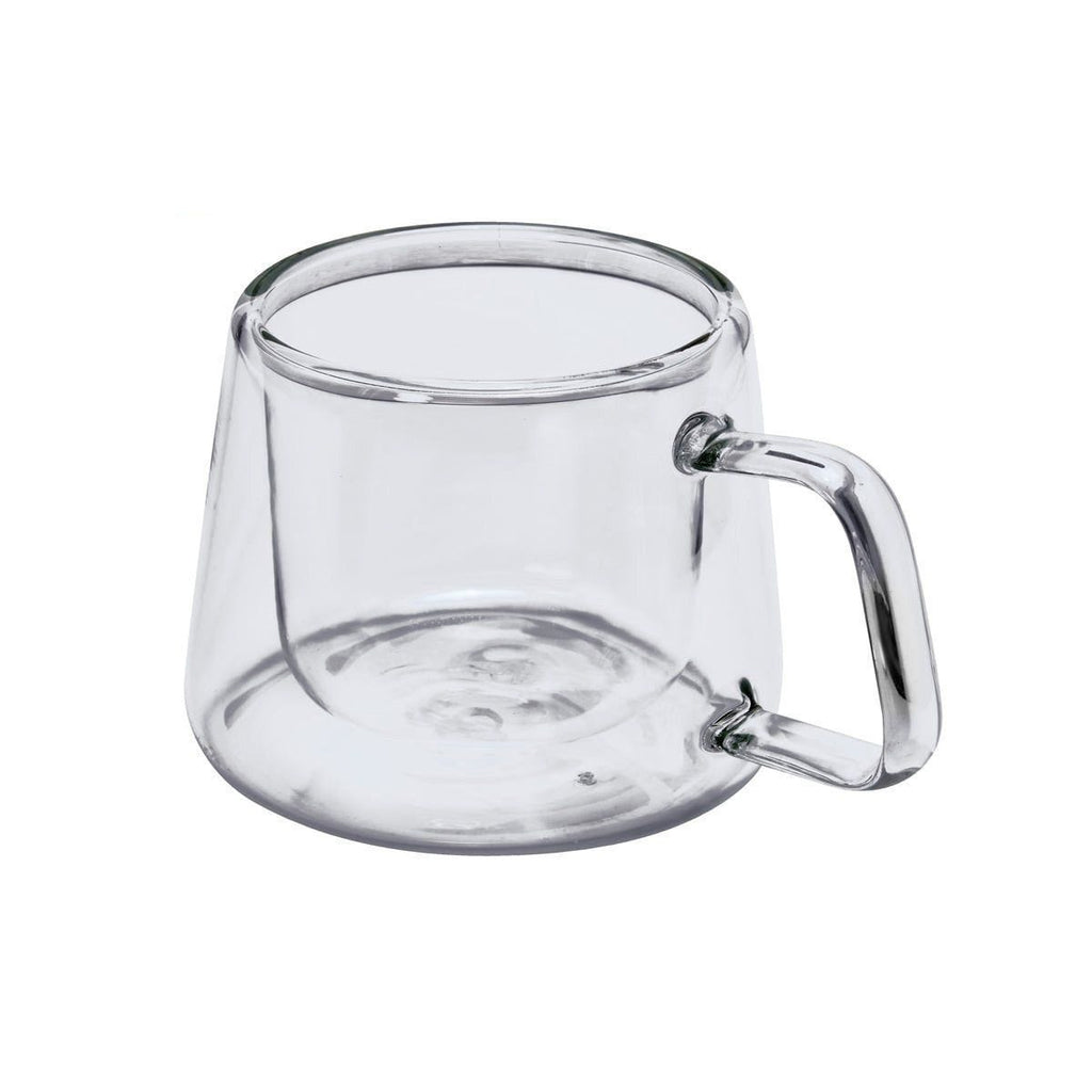 Taza de vidrio doble pared personalizada de borosilicato para café, té y regalos corporativos empresariales.