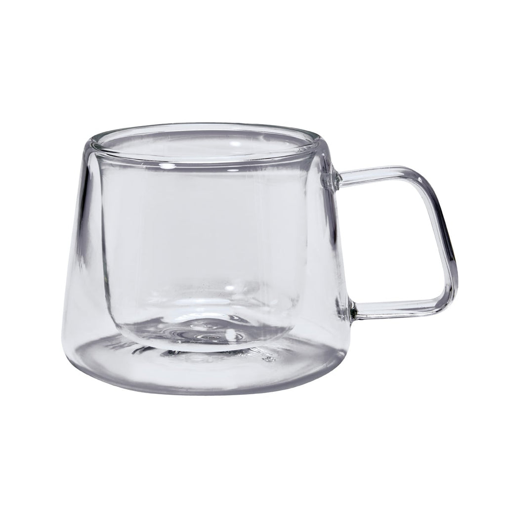 Taza de vidrio doble pared personalizada de borosilicato para café, té y regalos corporativos empresariales.