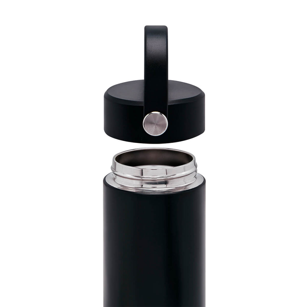Termo de acero inoxidable y bambú personalizado de 400 ml con cierre al vacío y caja individual para empresas.