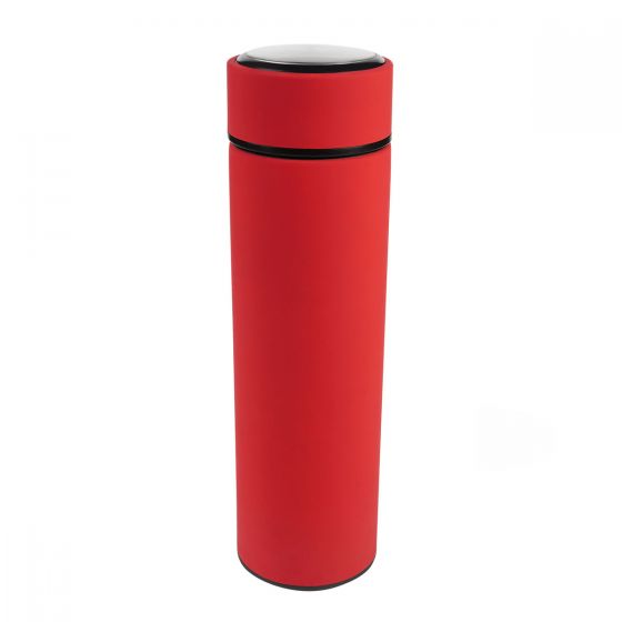Termo de acero inoxidable personalizado de 500 ml con doble pared, infusionador y grabado láser para empresas.