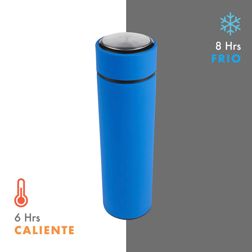Termo de acero inoxidable personalizado de 500 ml con doble pared, infusionador y grabado láser para empresas.