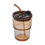 Vaso de vidrio personalizado de 450 ml con tapa, popote reutilizable y personalización para empresas.