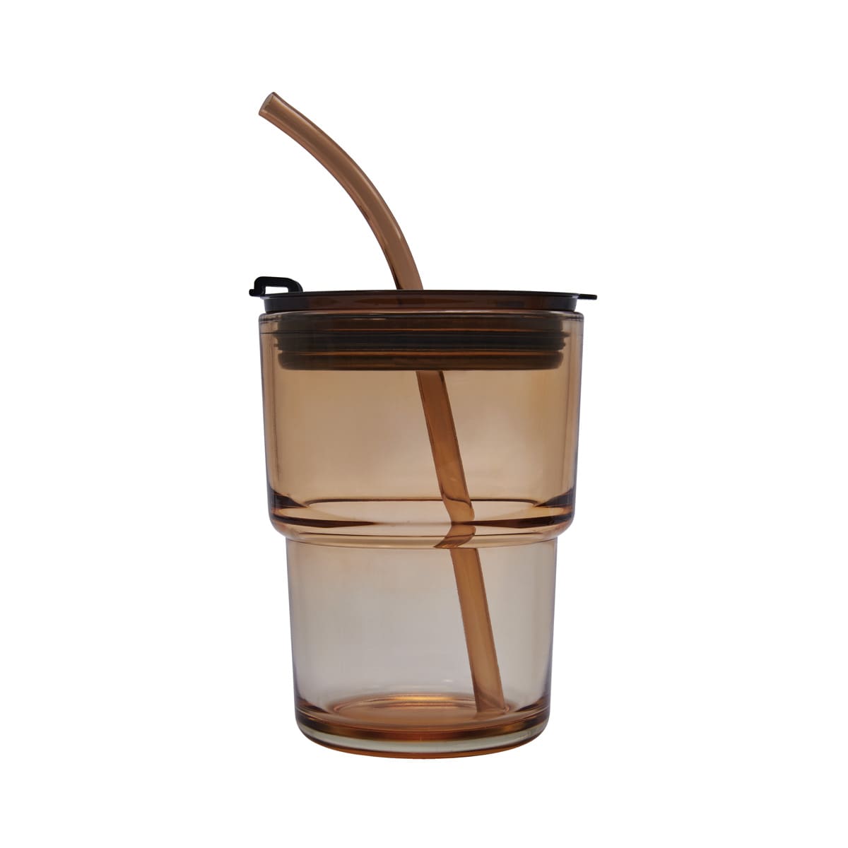 Vaso de vidrio personalizado de 450 ml con tapa, popote reutilizable y personalización para empresas.