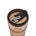 Vaso de vidrio personalizado de 450 ml con tapa, popote reutilizable y personalización para empresas.