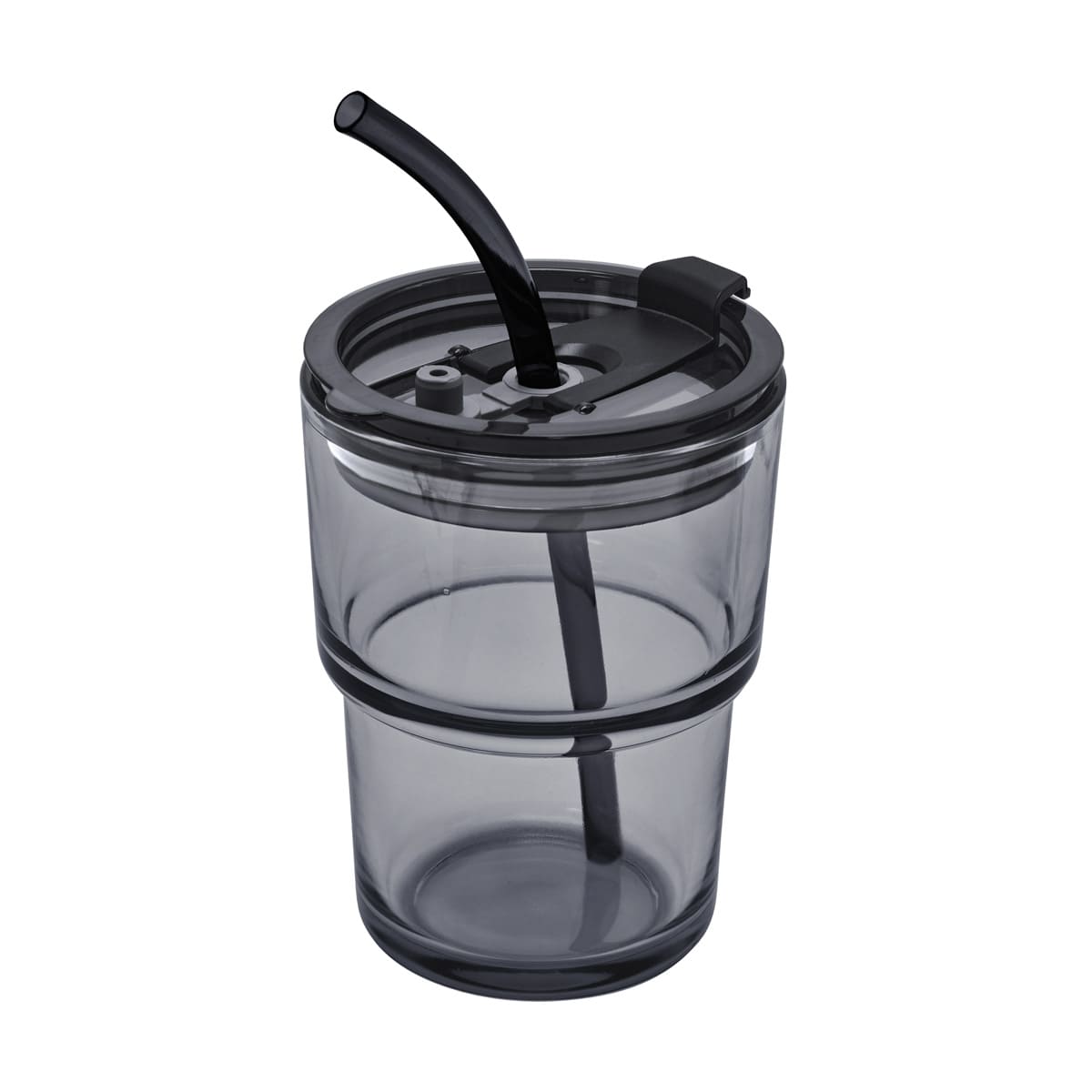 Vaso de vidrio personalizado de 450 ml con tapa, popote reutilizable y personalización para empresas.