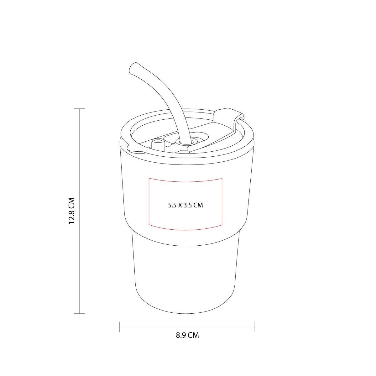 Vaso de vidrio personalizado de 450 ml con tapa, popote reutilizable y personalización para empresas.
