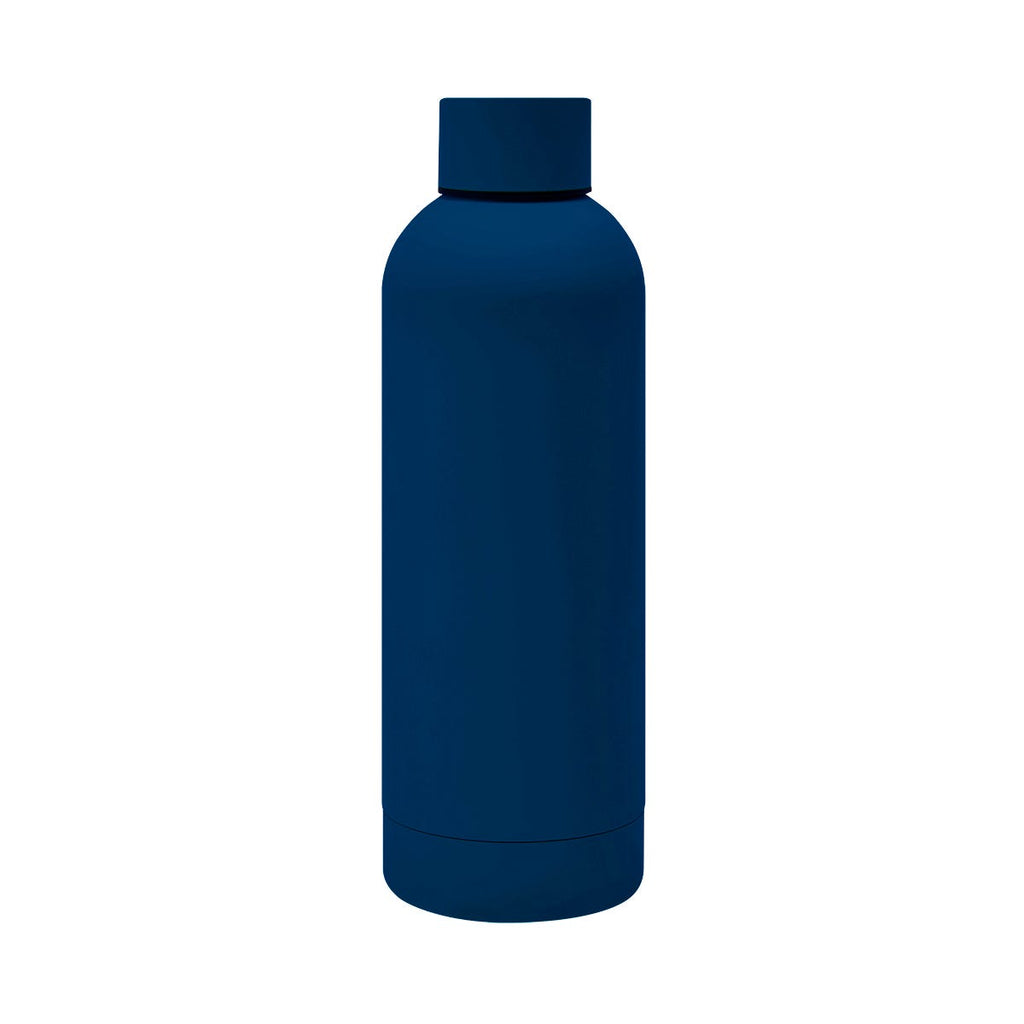 Termo de acero inoxidable personalizado de 520 ml con acabado rubber, doble pared y cerrado al vacío para empresas.