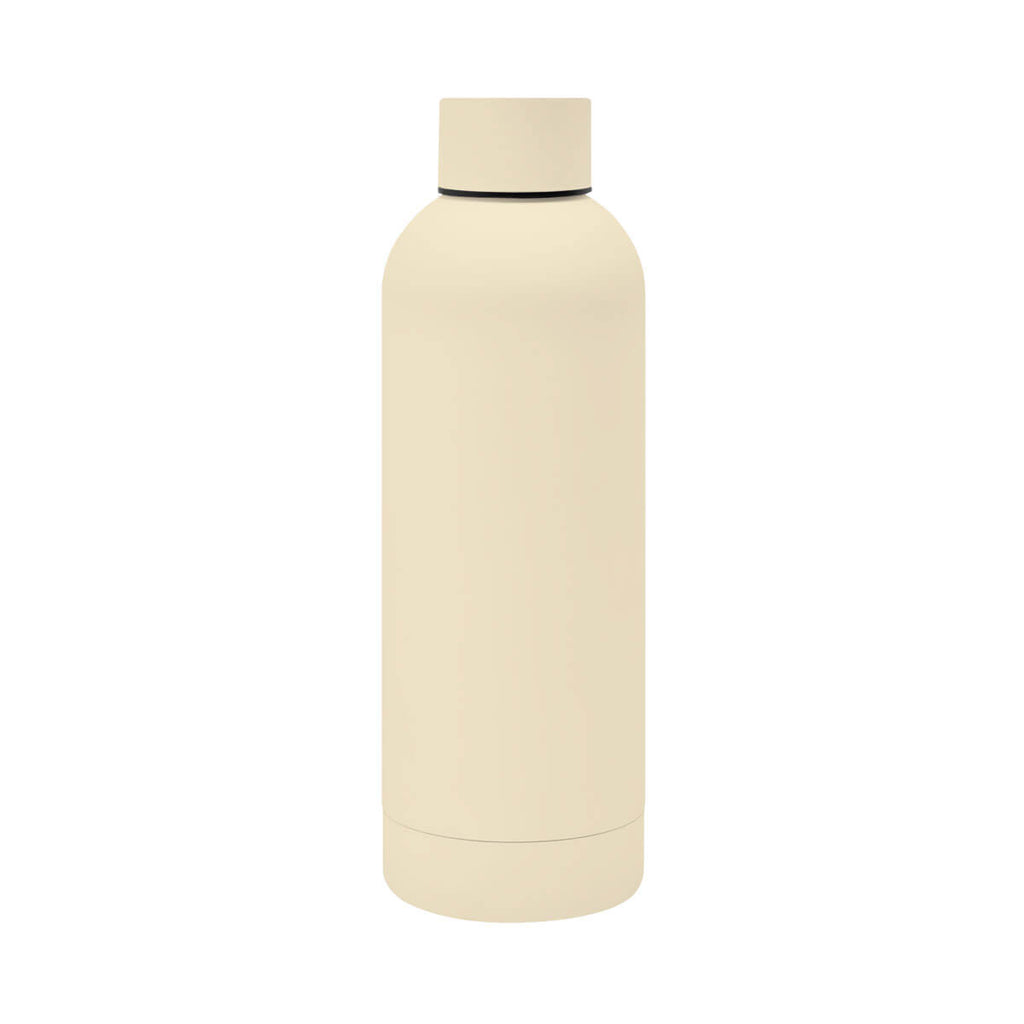 Termo de acero inoxidable personalizado de 520 ml con acabado rubber, doble pared y cerrado al vacío para empresas.