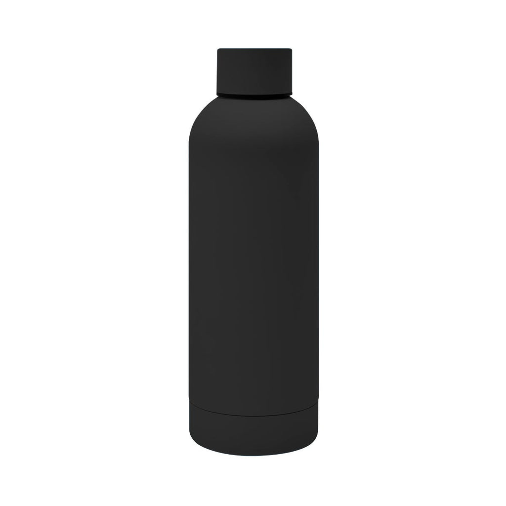 Termo de acero inoxidable personalizado de 520 ml con acabado rubber, doble pared y cerrado al vacío para empresas.