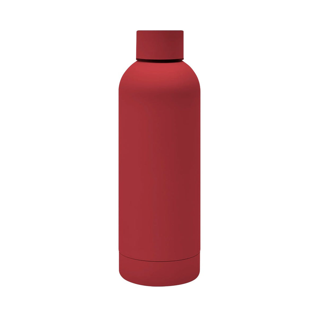 Termo de acero inoxidable personalizado de 520 ml con acabado rubber, doble pared y cerrado al vacío para empresas.
