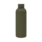 Termo de acero inoxidable personalizado de 520 ml con acabado rubber, doble pared y cerrado al vacío para empresas.