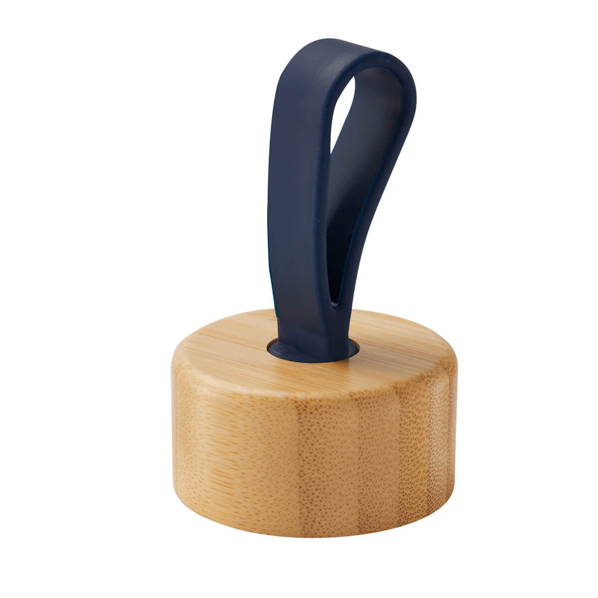 Termo personalizado de acero inoxidable con tapa y base de bambú, aislamiento al vacío y capacidad de 630 ml.