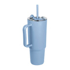 Termo promocional personalizado de 1130 ml con popote, doble pared y tapa push para empresas y eventos corporativos.