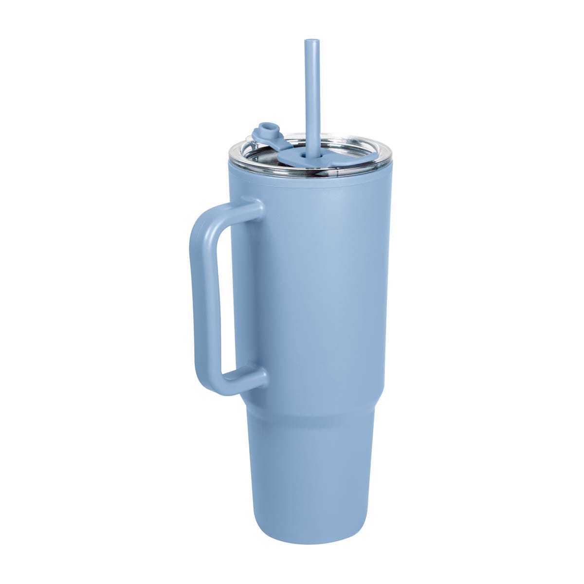 Termo promocional personalizado de 1130 ml con popote, doble pared y tapa push para empresas y eventos corporativos.