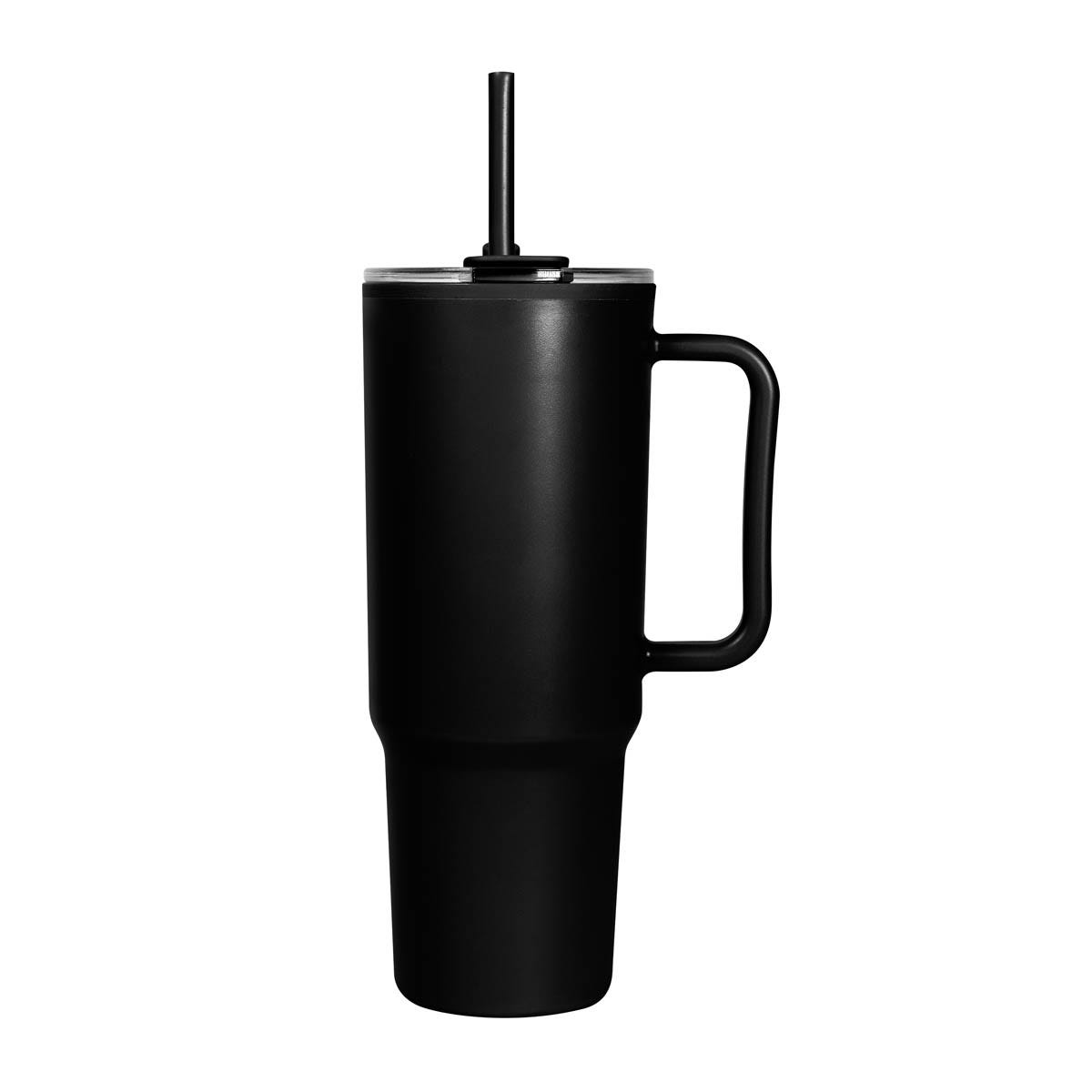 Termo promocional personalizado de 1130 ml con popote, doble pared y tapa push para empresas y eventos corporativos.