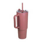 Termo promocional personalizado de 1130 ml con popote, doble pared y tapa push para empresas y eventos corporativos.