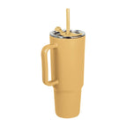 Termo promocional personalizado de 1130 ml con popote, doble pared y tapa push para empresas y eventos corporativos.