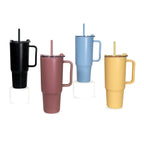 Termo promocional personalizado de 1130 ml con popote, doble pared y tapa push para empresas y eventos corporativos.