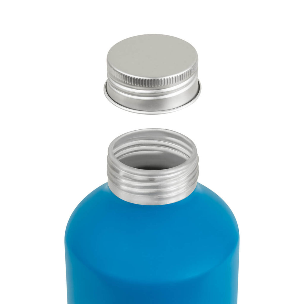 Cilindro metálico personalizado de aluminio reciclado de 750 ml con tapa de rosca para empresas.
