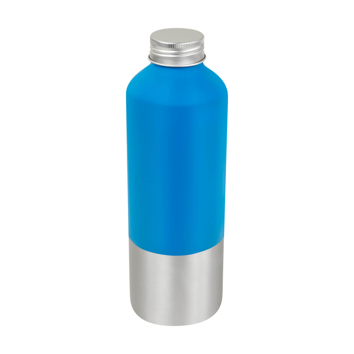 Cilindro metálico personalizado de aluminio reciclado de 750 ml con tapa de rosca para empresas.