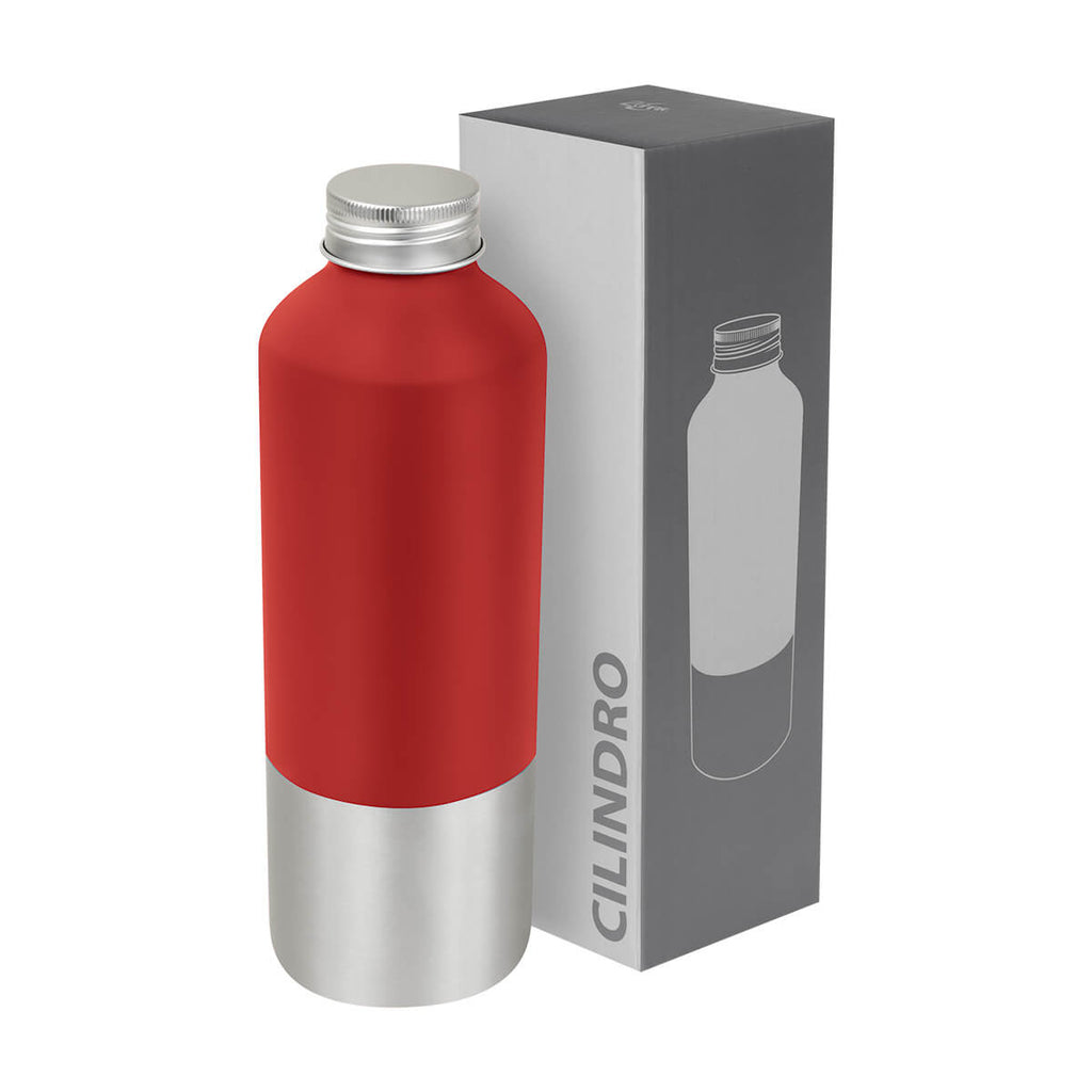 Cilindro metálico personalizado de aluminio reciclado de 750 ml con tapa de rosca para empresas.