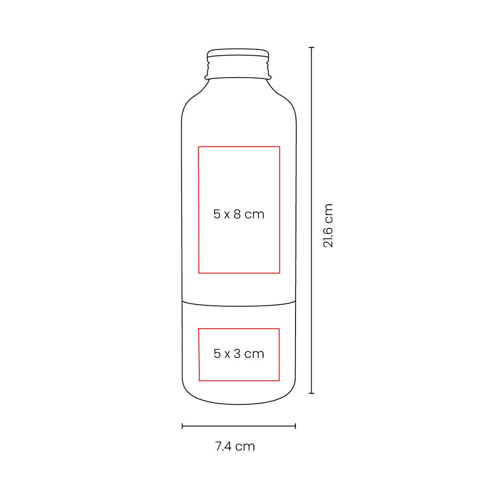 Cilindro metálico personalizado de aluminio reciclado de 750 ml con tapa de rosca para empresas.