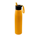 Cilindro de aluminio personalizado de 700 ml con popote, boquilla plegable y asa de silicón para empresas.